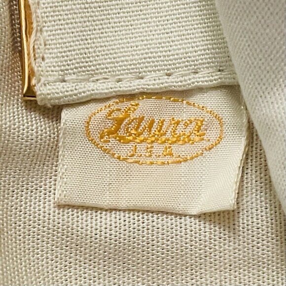 VTG LAURA USA Ivory Beaded Lucite and Gold Trim Purse - Picture 2 of 6